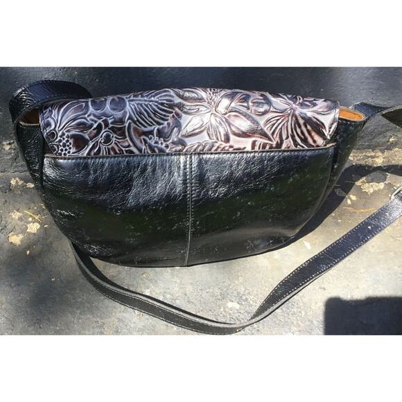 Patricia Nash Crossbody Tooled Black Leather Black New w/o tags - Picture 3 of 9